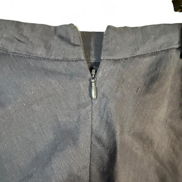 H by Halston US 12 navy blue Linen Blend midi skirt - NEW - Picture 5 of 9
